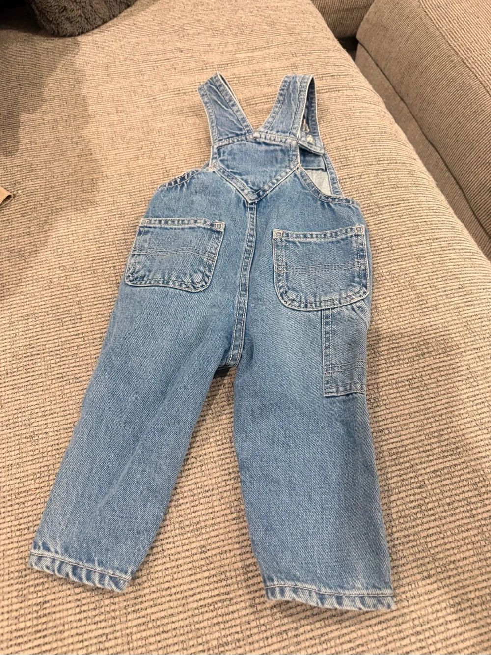 Old Navy Light Blue Denim Floral Embroidered Girls' Overalls Break Away Legs 18m